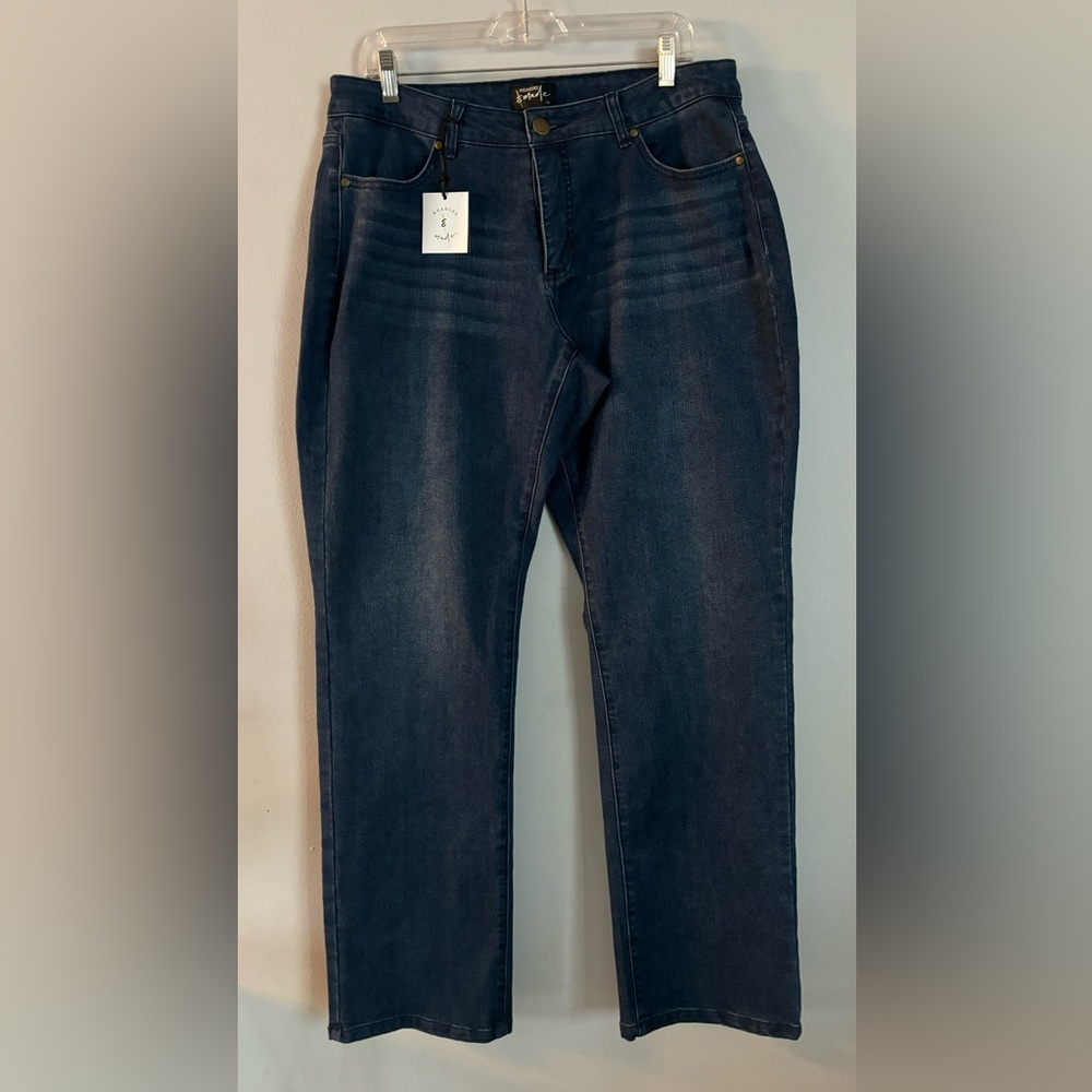 🆕 Measure & Made Curvy Ankle Denim Jeans Womens Size 16 #H